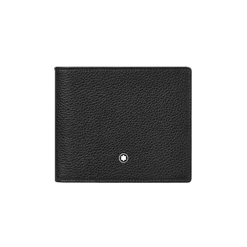 Portafogli Montblanc Soft Grain Portafoglio 4 Scomparti Portamonete Pelle Nero