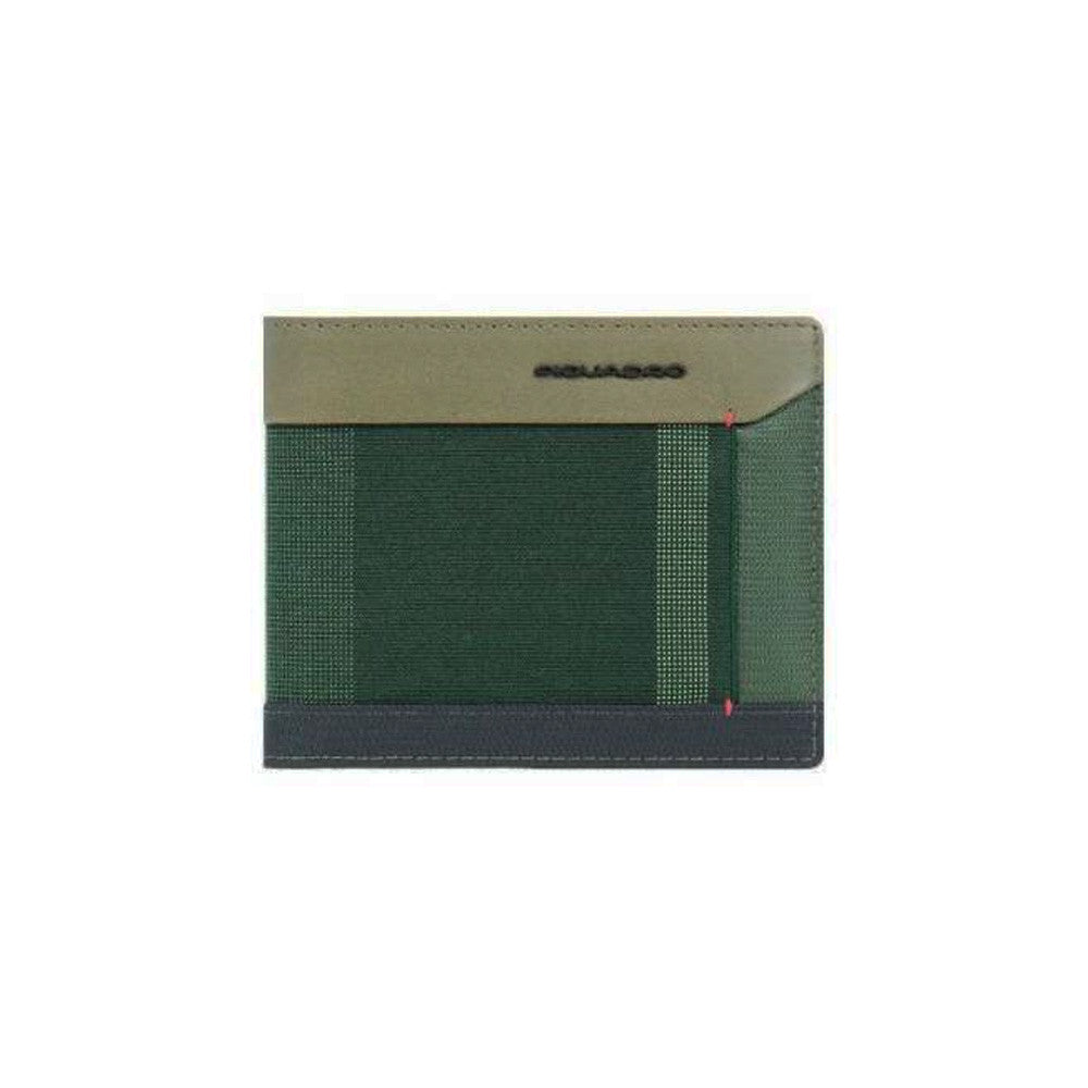 Portafogli Piquadro Portafoglio Uomo Portamonete Portadocumenti In Tessuto e Pelle Verde