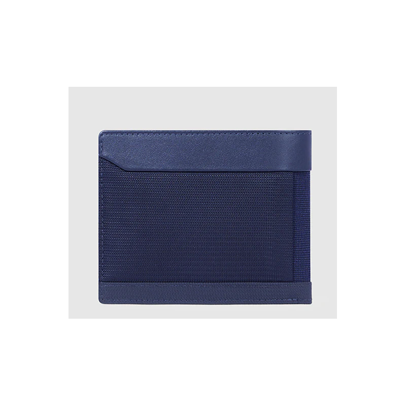 Portafogli Piquadro Portafoglio Uomo Portamonete Portadocumenti In Tessuto Inserti Pelle Blu