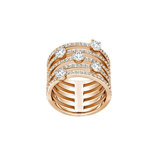 Anello Swarovski Creativity Taglio Round, Bianco, Placcato color oro rosa - Misura 60