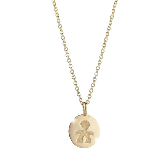 Collana Lebebé Le Coccole Con Medaglietta Bimbo Oro Giallo 9 Kt