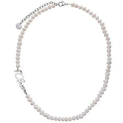 Collana di Perle Alviero Martini 1A Classe Pearl Chiusura e Firma Acciaio