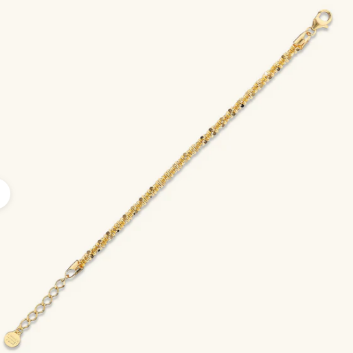 Bracciale Etrusca Gioielli Lega Golden Placcata Oro 18 Kt Maglia Margherita Diamantata