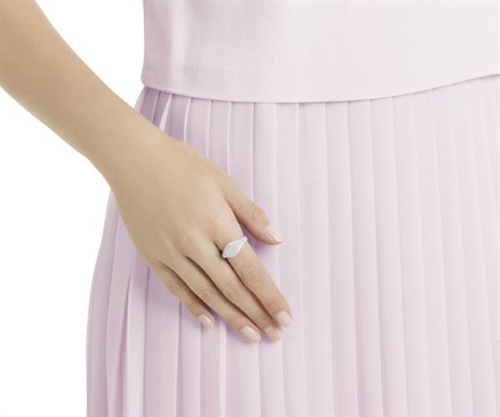 Anello Swarovski Dextera Signet Bianco - Misura 48