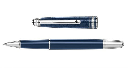 Penna Roller Montblanc Meisterstuck Around The World In 80 Days Resina Blu