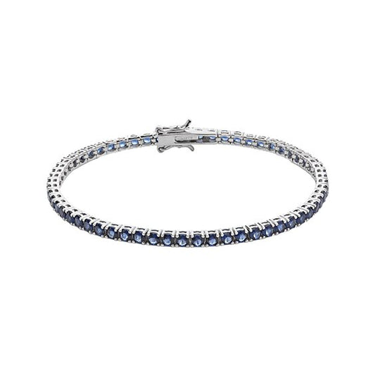 Bracciale Tennis Comete Argento Zirconi Blu - Misura 18 cm