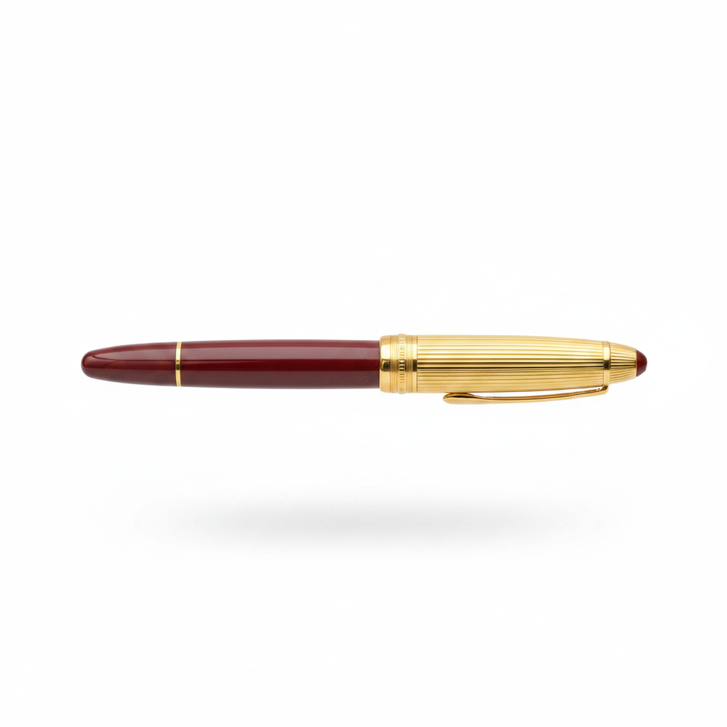 Penna Stilografica Montblanc Meisterstuck Solitaire Douè Le Grand Argento Dorato Resina Bordeaux