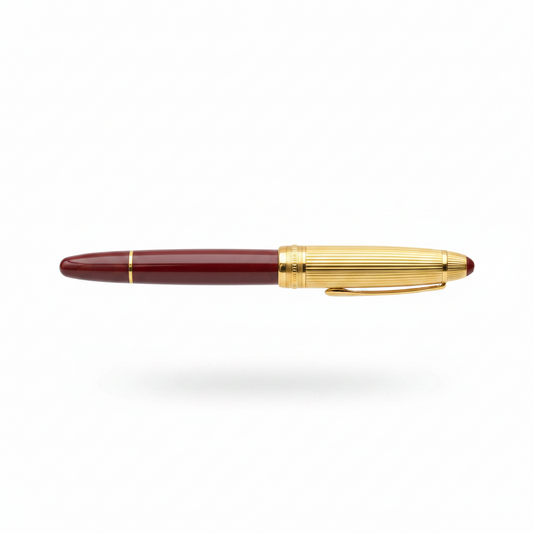 Penna Stilografica Montblanc Meisterstuck Solitaire Douè Le Grand Argento Dorato Resina Bordeaux