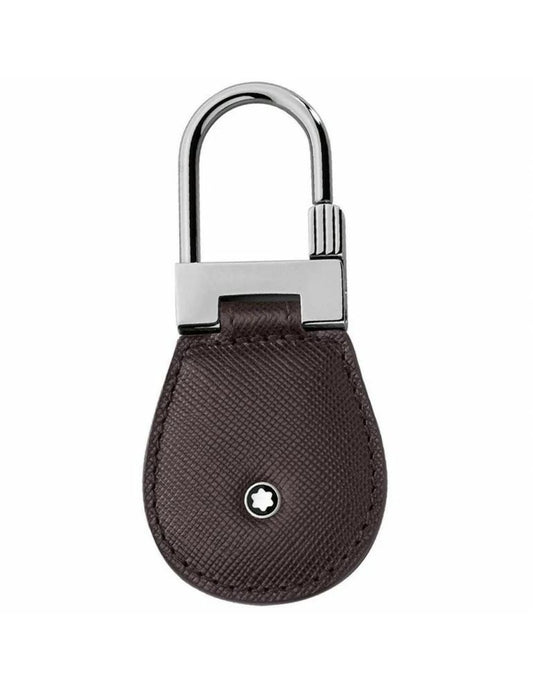 Portachiavi Montblanc Sartorial Pelle Marrone E Acciaio