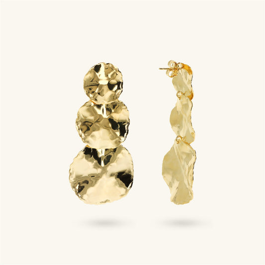 Orecchini Pendenti Etrusca Lega Golden Placcata Oro 18 kt