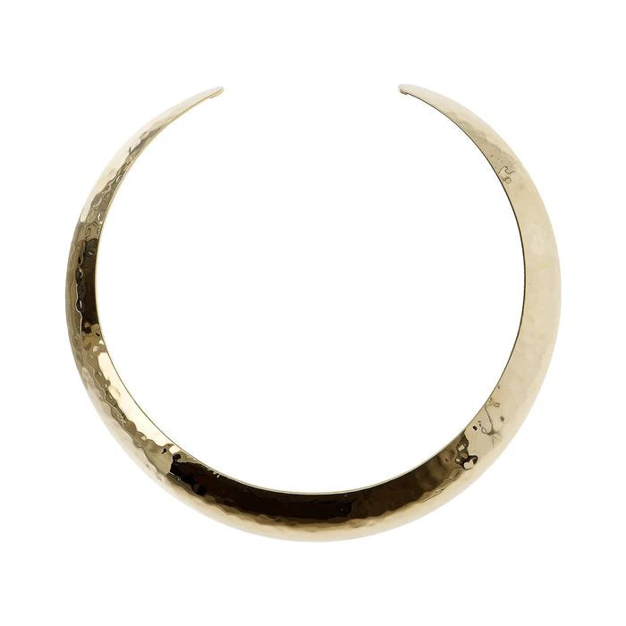 Collana Choker Etrusca Lega Golden Placcata Oro 18kt Martellata
