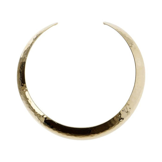 Collana Choker Etrusca Lega Golden Placcata Oro 18kt Martellata
