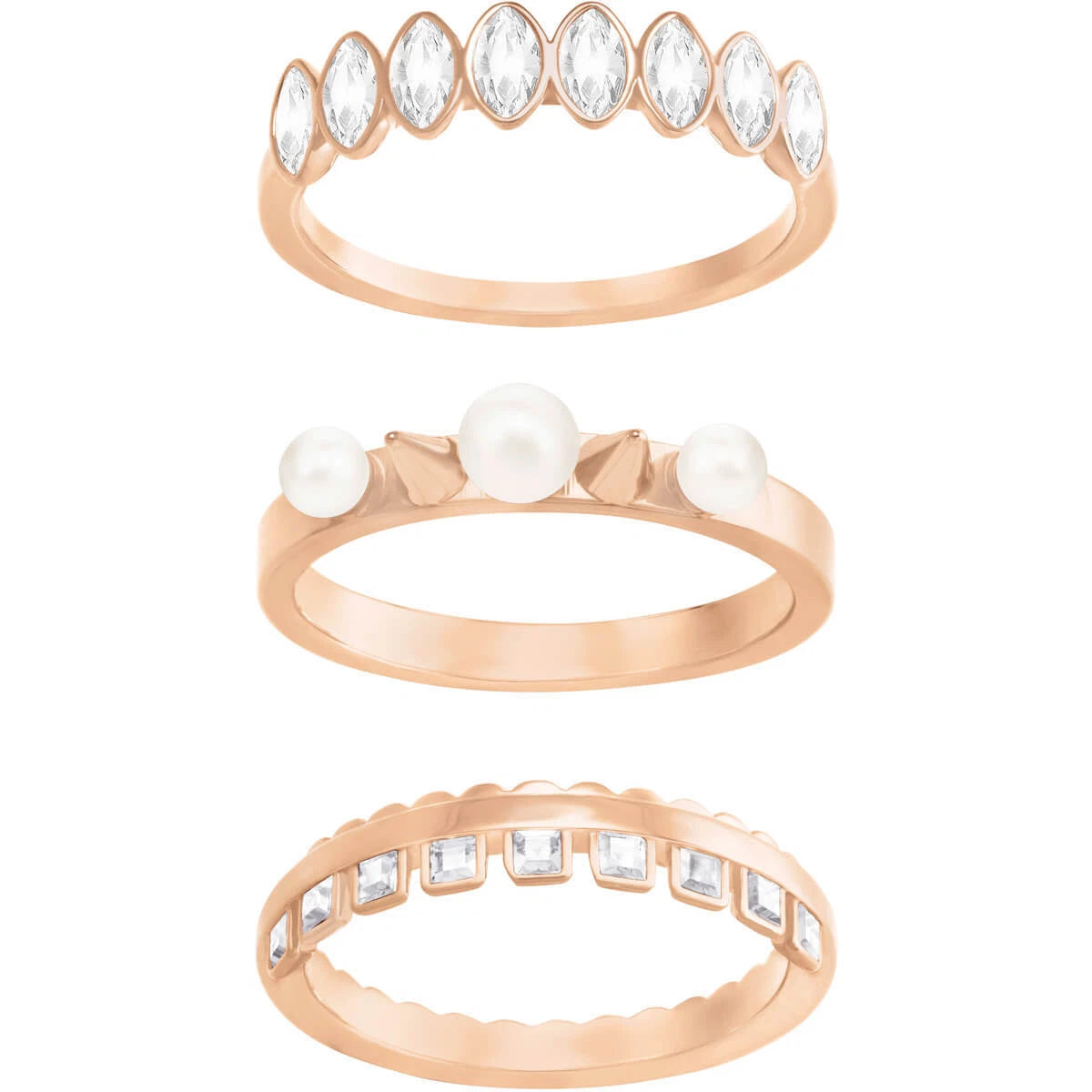 Set 3 Anelli Swarovski Gangster Cry Rose - Misura 55