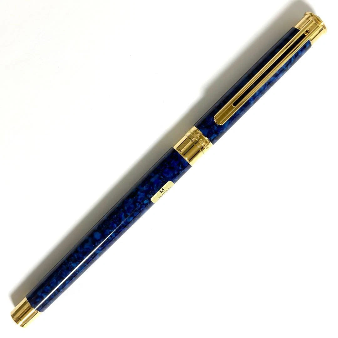 Penne Stilografiche Montblanc Noblesse Penna Stilografica Smalto Blu Finiture Placcate Oro