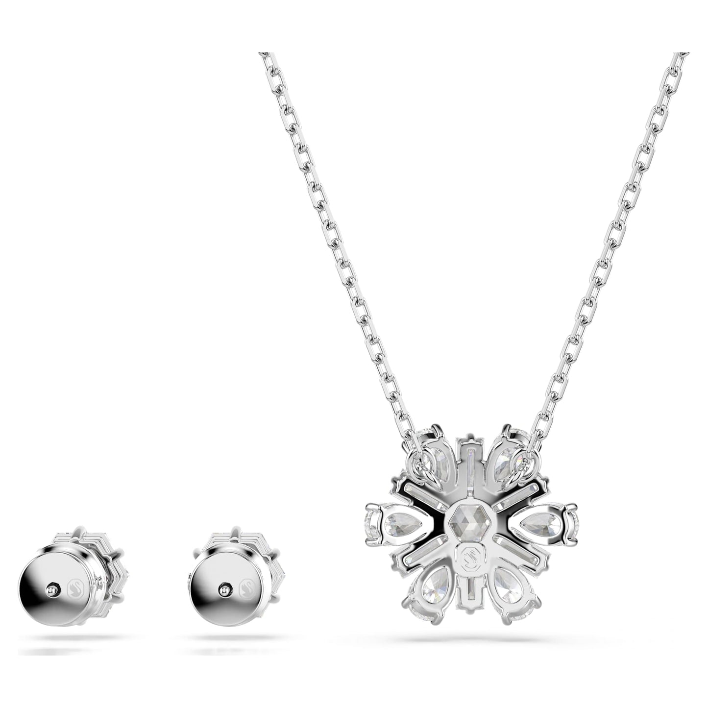 Parures Swarovski Set Idyllia Taglio misto, Fiocco Di Neve, Bianco, Placcato rodio