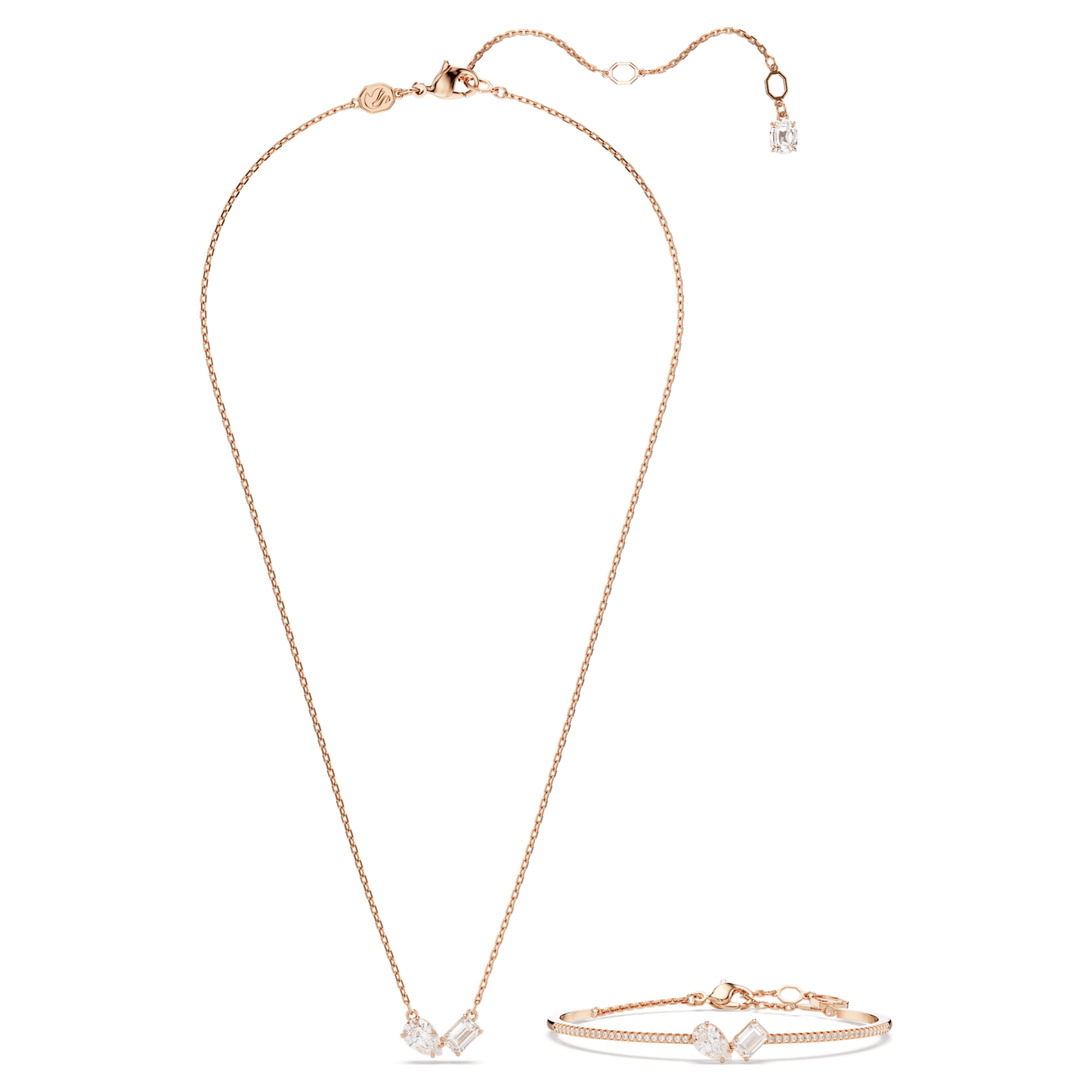 Parures Swarovski Set Mesmera Taglio misto, Bianco, Placcato color oro rosa