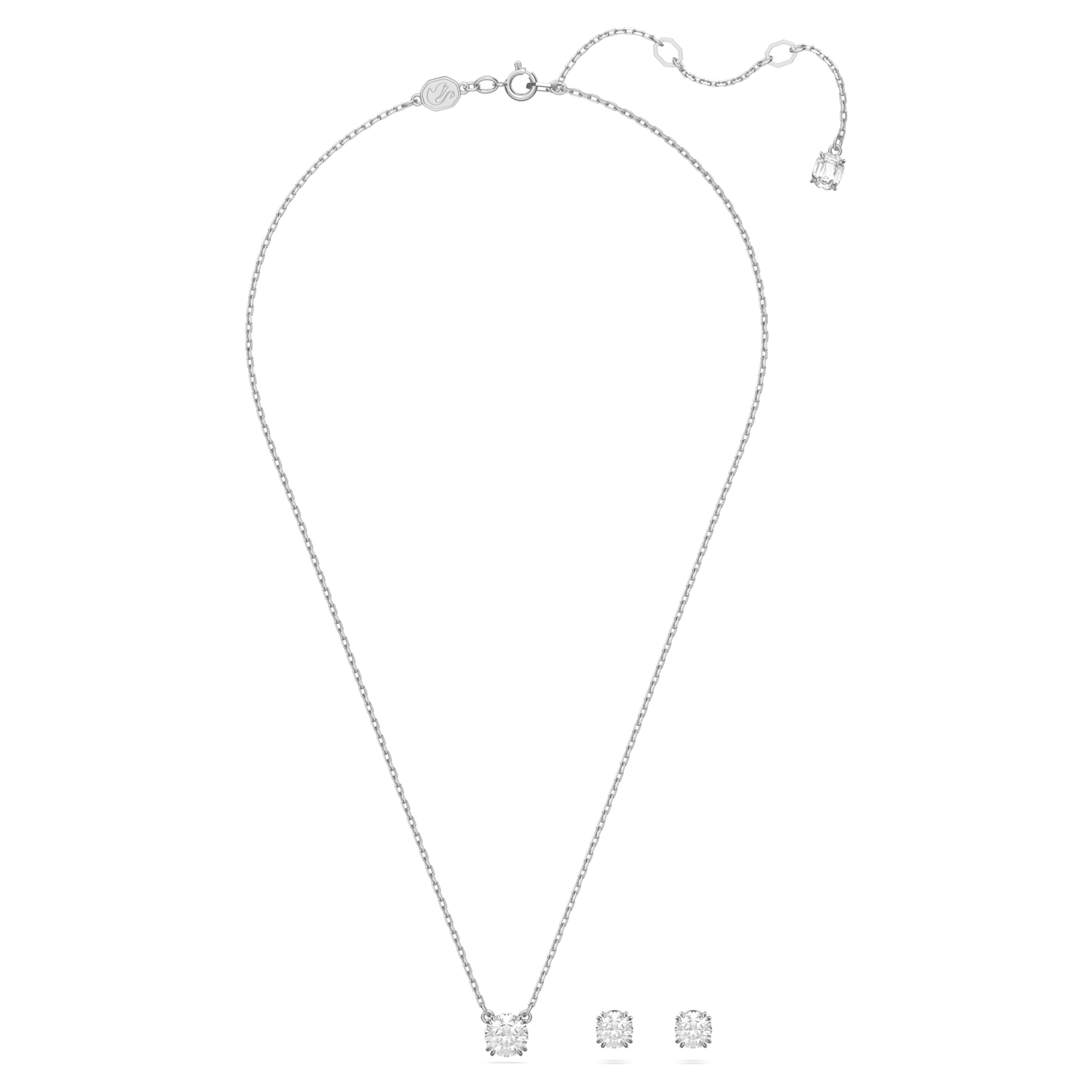 Parures Swarovski Set Stilla Taglio Round, Bianco, Placcato rodio