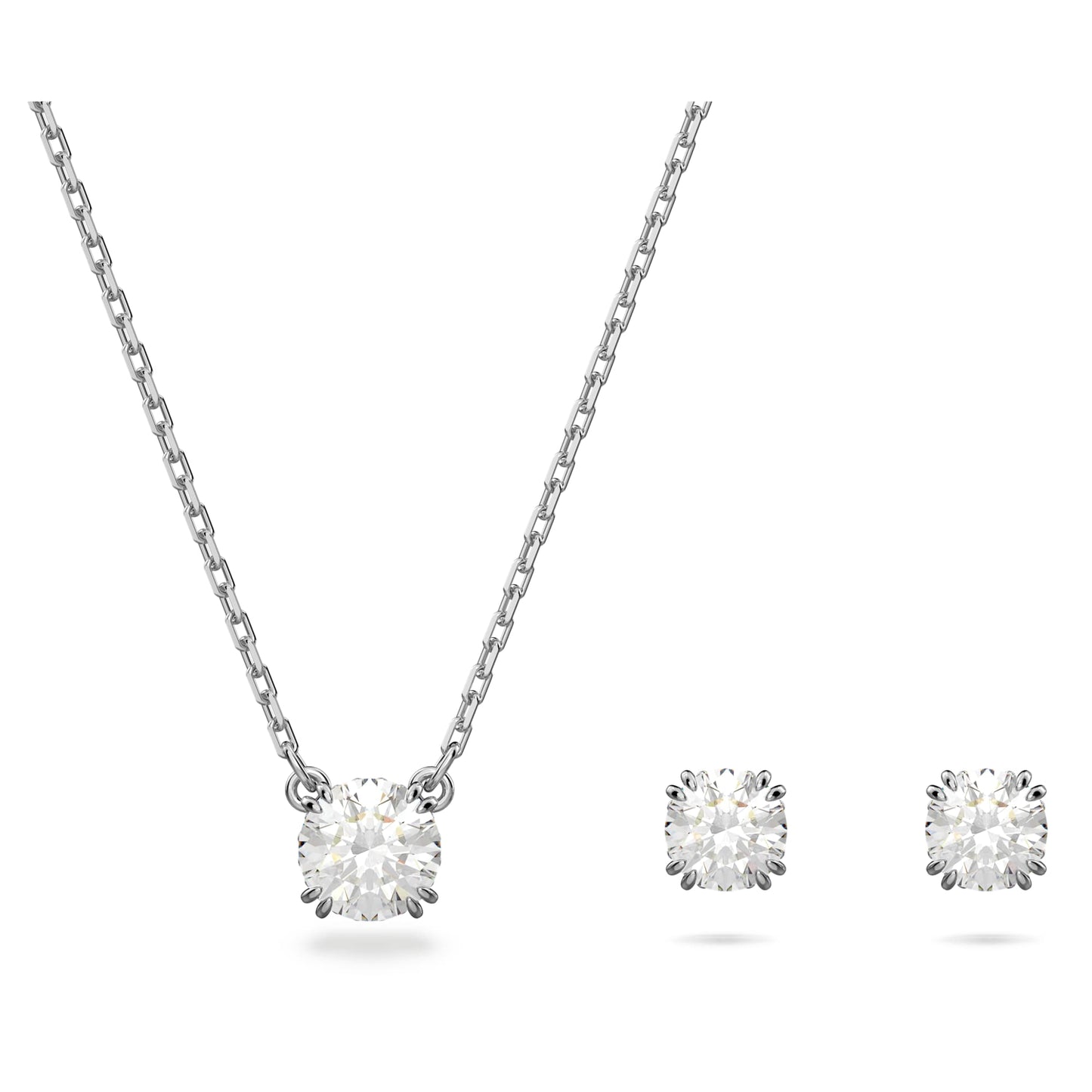 Parures Swarovski Set Stilla Taglio Round, Bianco, Placcato rodio