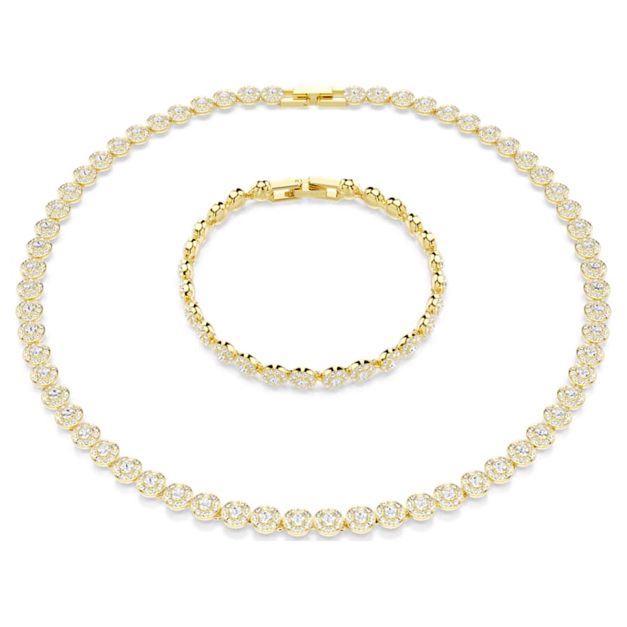 Parures Swarovski Set Una Angelic Taglio Round, Bianco, Placcato color oro