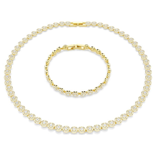 Parures Swarovski Set Una Angelic Taglio Round, Bianco, Placcato color oro