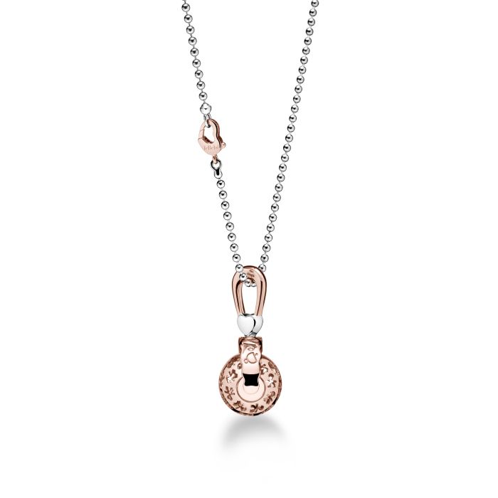 Collana leBebé Suonamore Argento Pendente Sonaglino Rosato con diamante