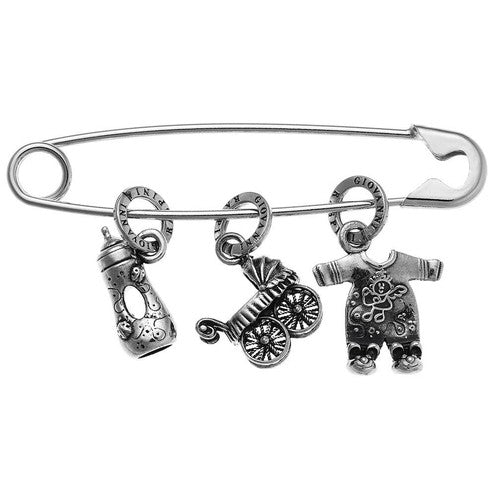 Spille Giovanni Raspini Spilla da Balia Baby Spillone con Charms