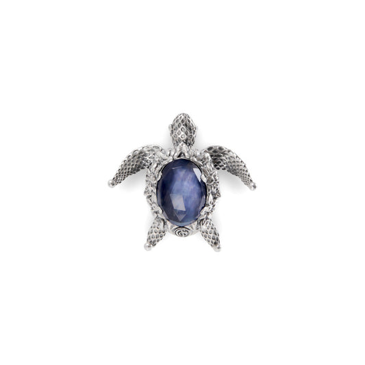 Spille Gerardo Sacco in Argento Fairmined Spilla Tartaruga Caretta Caretta  Pietra Triplete
