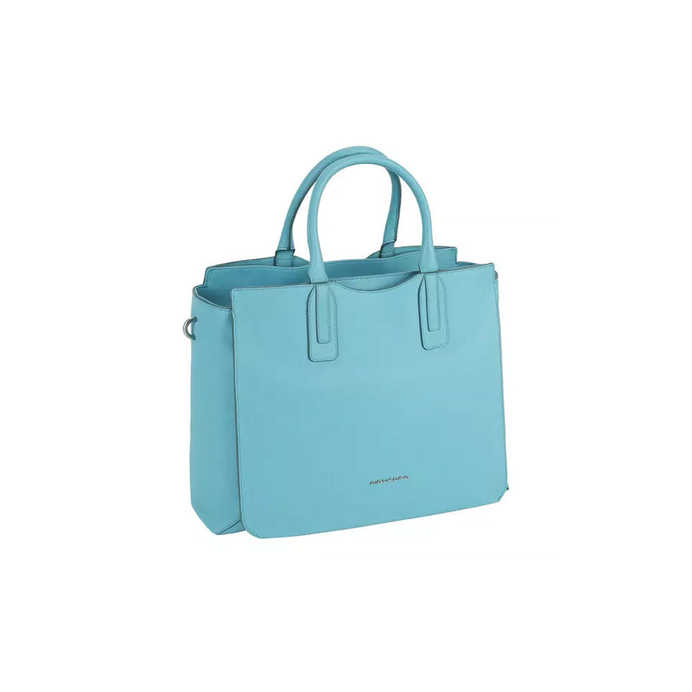 Borse Piquadro Borsa Donna Due Manici Porta Pc Ipad Pelle Azzurra