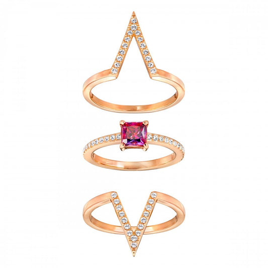Set 3 anelli Swarovski Funk Rose - Misura 52