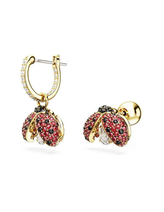 Orecchini asimmetrici Swarovski Idyllia Ladybug, Coccinella