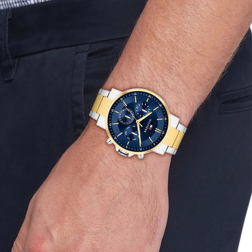 Orologio Tommy Hilfiger Legend Multi 44 mm Acciaio Pvd Oro Braccialato
