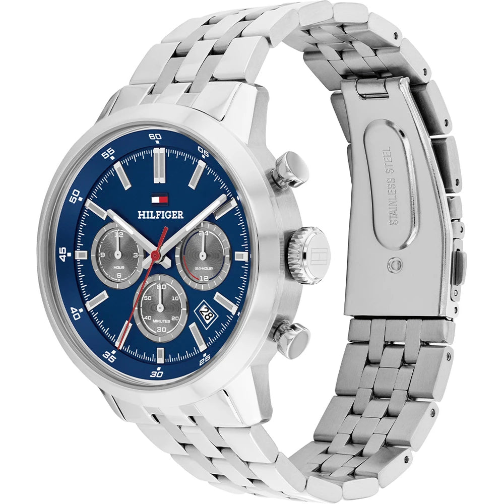 Orologio Tommy Hilfiger Kent Multi 43 mm Acciaio Braccialato Blu