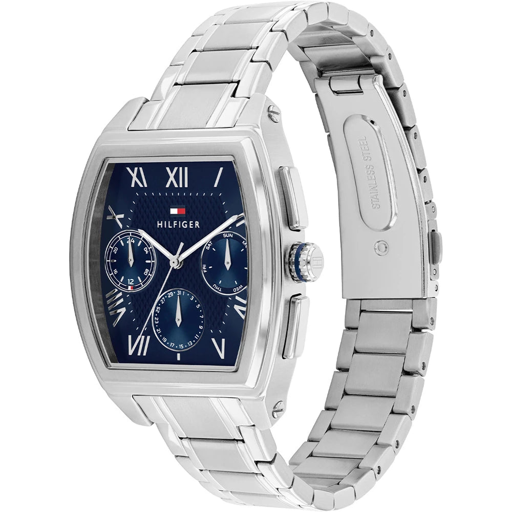 Orologio Tommy Hilfiger Oxford Multifunzione Tonneau 36 mm Acciaio Braccialato Blu