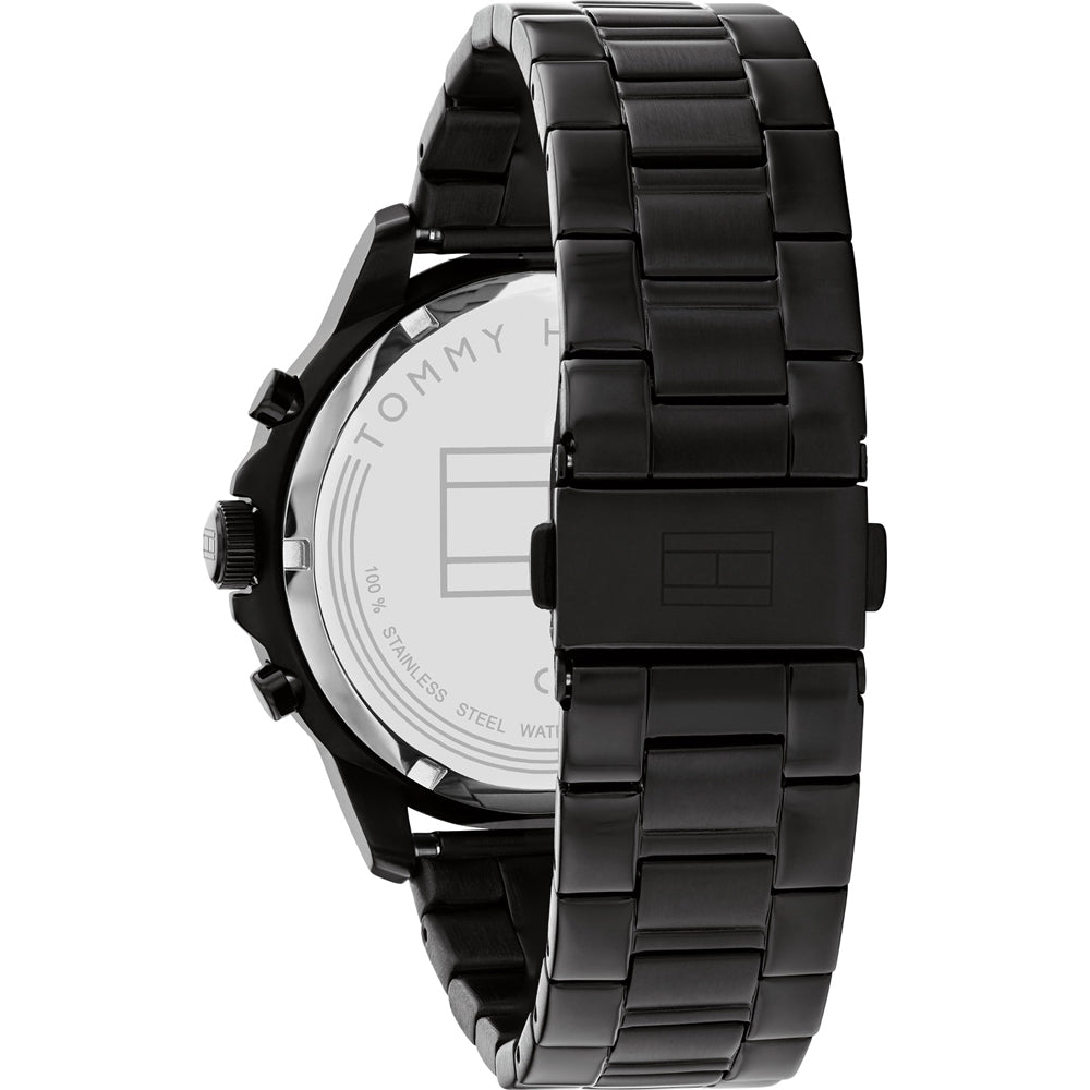 Orologio Tommy Hilfiger Henry Multifunzione 44 mm Pvd Nero Braccialato