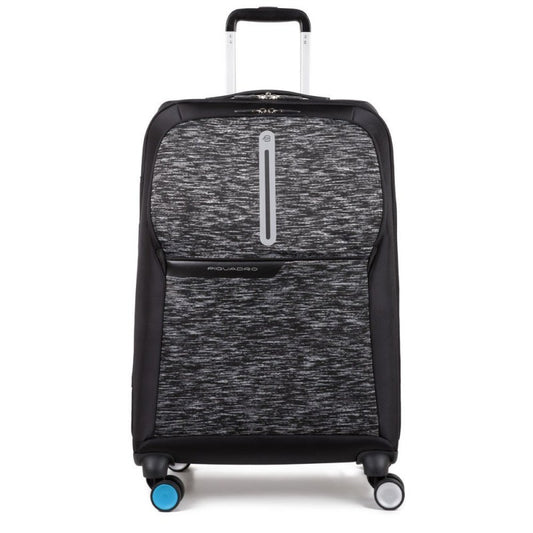 Trolley Piquadro Quattro Ruote Chiusura Tsa Bluetooth In Nylon e Tessuto Nero