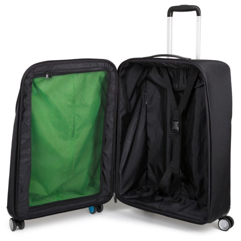 Trolley Piquadro Quattro Ruote Chiusura Tsa Bluetooth In Nylon e Tessuto Nero