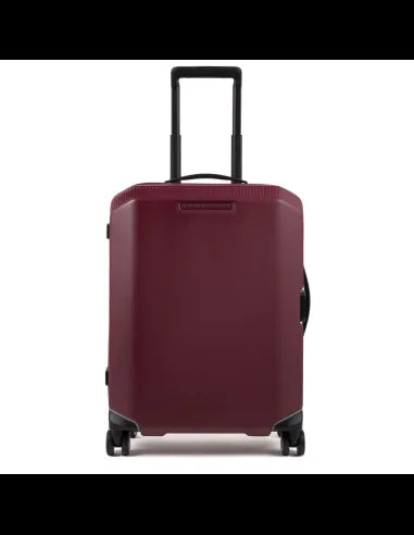 Trolley Piquadro Cabina Slim 4 Ruote In Policarbonato Bordeaux