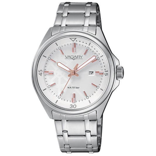 Orologio Vagary Aqua 39 Lady 34 mm Bianco Pvd Oro Rosa