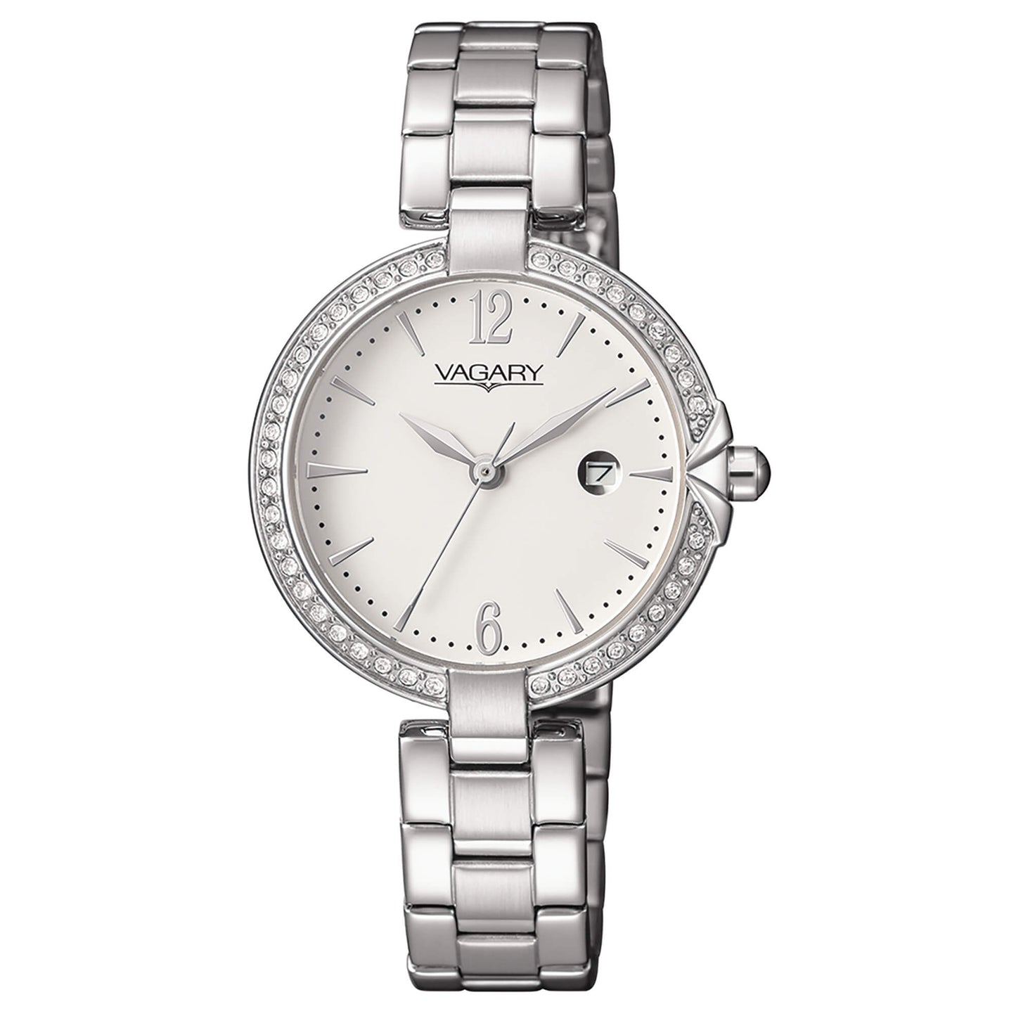 Orologio Vagary Flair Lady 30 mm Bianco Indici Silver con Cristalli