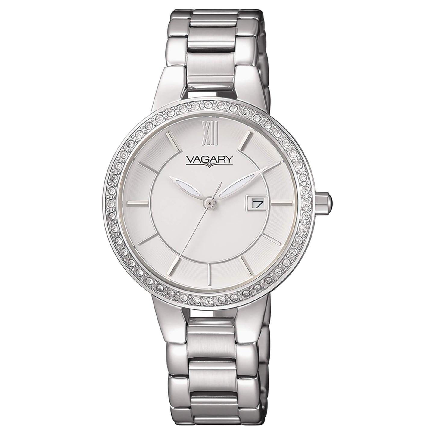 Orologio Vagary Flair Lady 31 mm Bianco Indici Silver con Cristalli