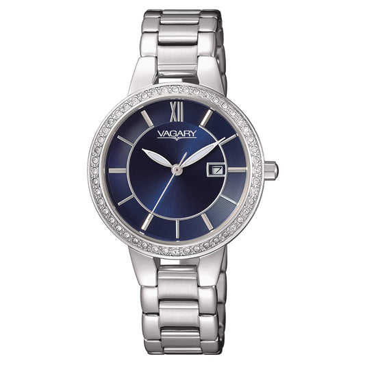 Orologio Vagary Flair Lady 31 mm Blu con cristalli