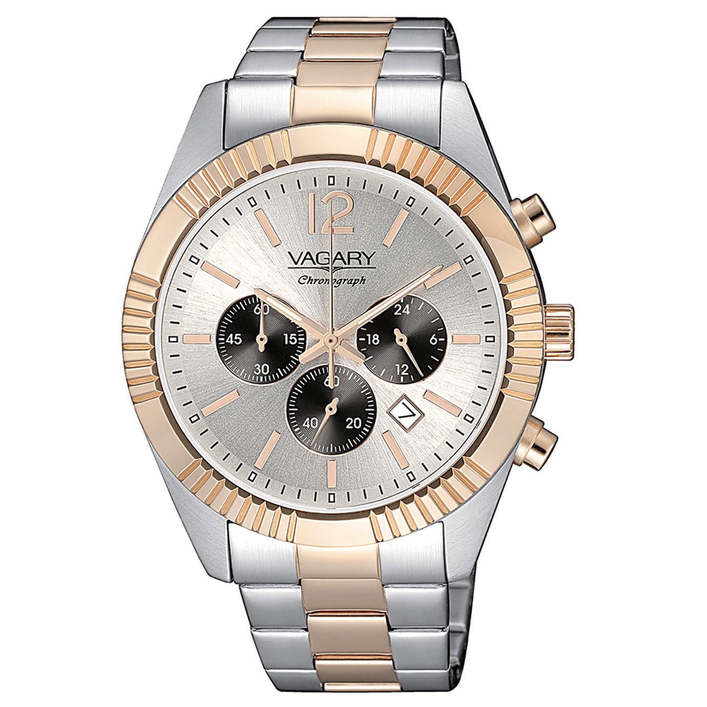 Orologio Vagary Timeless Crono Chrono 41 mm Silver Acciaio Pvd Oro