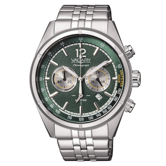 Orologio Vagary Rockwell Chrono 42 mm Verde Indici Silver