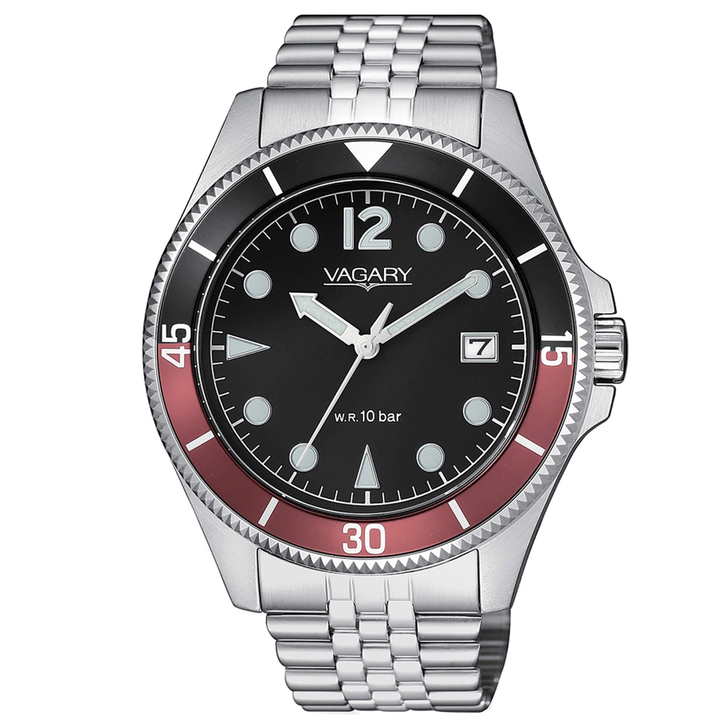 Orologio Vagary Aqua39 41 mm Acciaio Braccialato Nero
