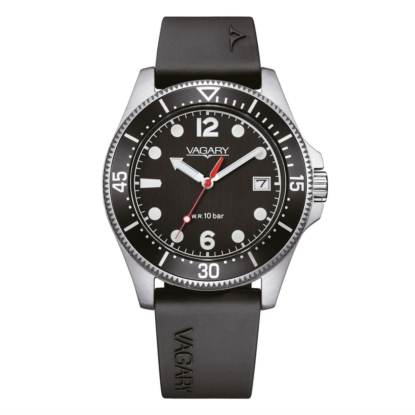 Orologio Vagary Aqua39 39 mm Cinturino in Gomma Nera