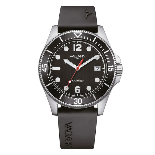 Orologio Vagary Aqua39 39 mm Cinturino in Gomma Nera
