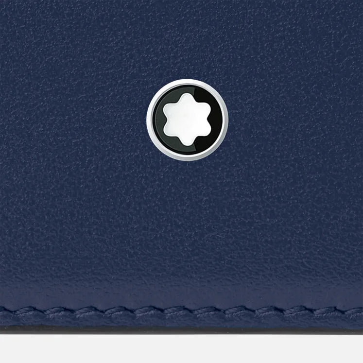 Portacarte Di Credito Montblanc Meisterstuck 3 Scomparti Pelle Blu