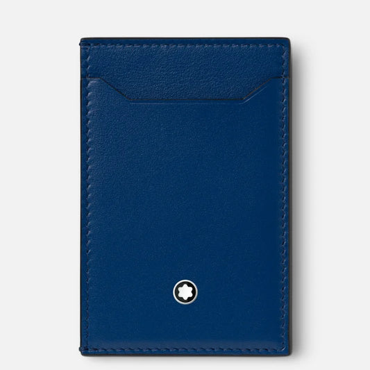 Portacarte Di Credito Montblanc Meisterstuck 3 Scomparti Pelle Blu