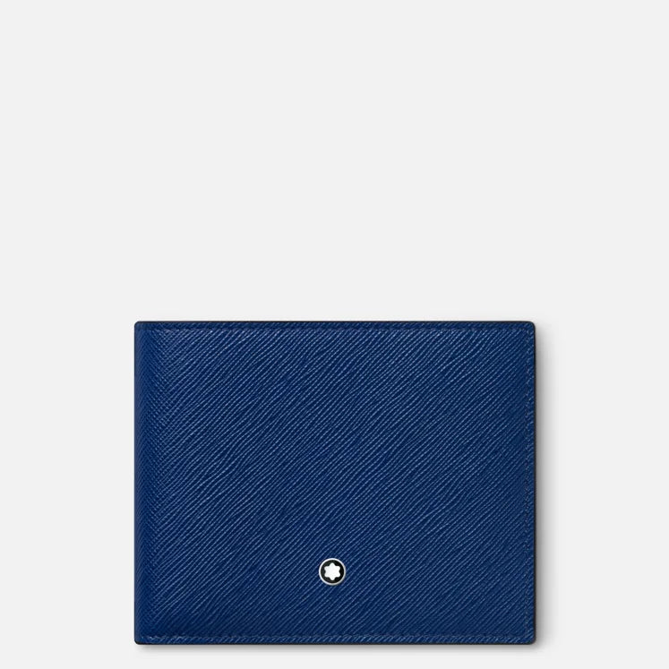 Portafogli Montblanc Sartorial Portafoglio 6 Scomparti Pelle Blu