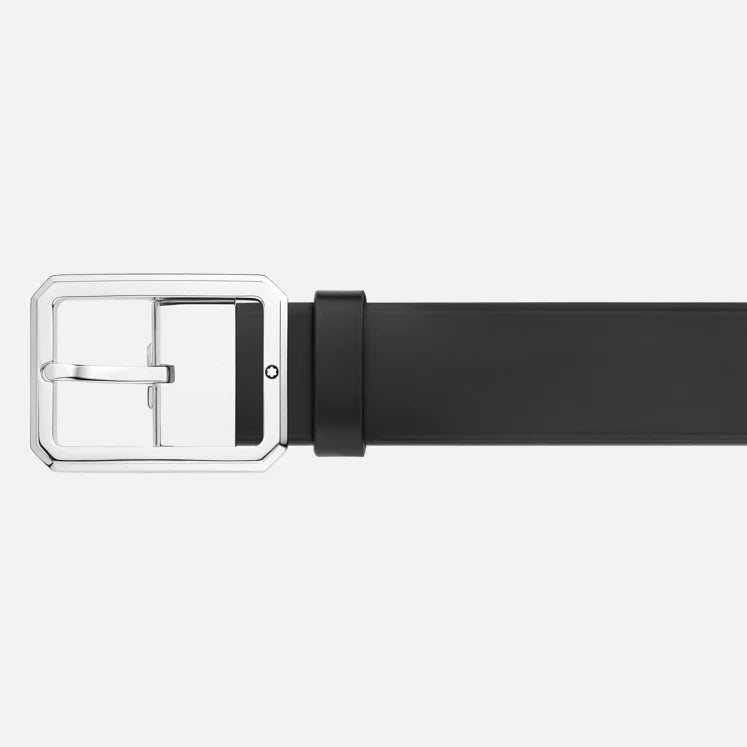 Cinture Montblanc Belt-Otcagonal Frame Shiny Cintura Reversibile Pelle Blu / Nera